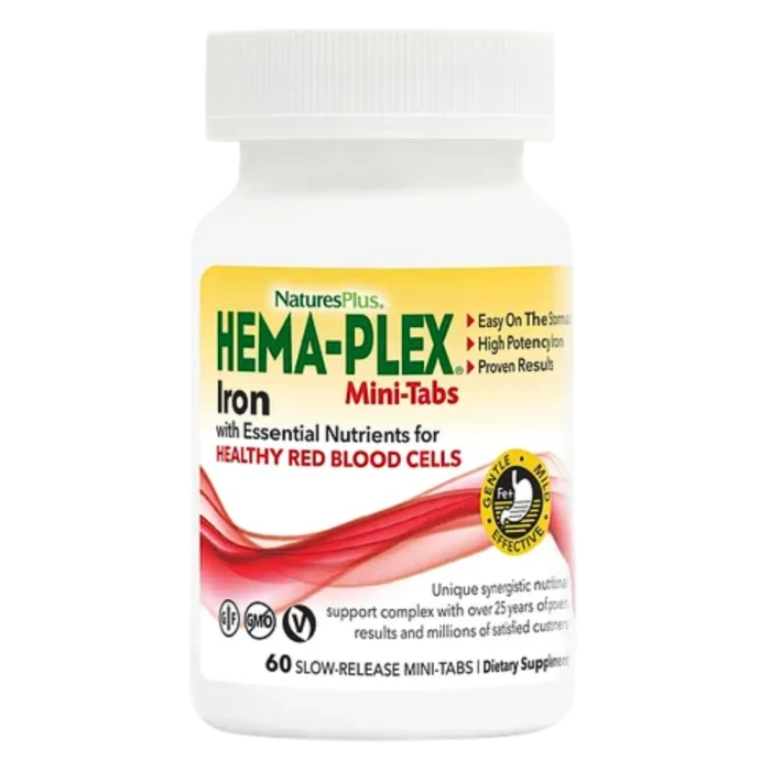 Ferro Hema-Plex Iron, 60 Cápsulas - Natures Plus