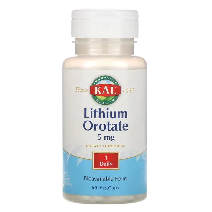 Lithium Orotate (Orotato de Lítio), 5mg, 60 Cápsulas, Kal