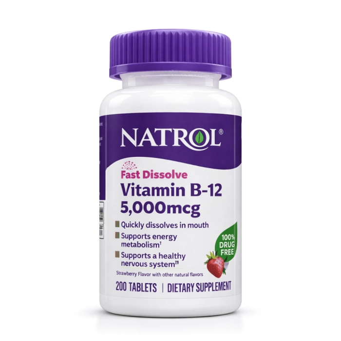 Vitamina B-12, 5.000mcg, Comprimidos, Opções, Dissolução Rápida, Natrol