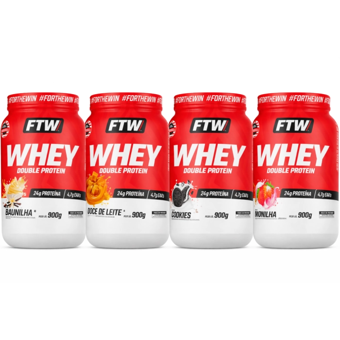 Whey Double Protein, 900g Sabor Cookies, FTW