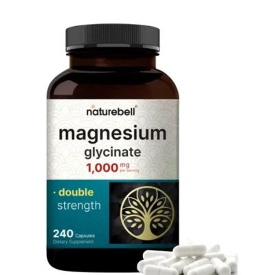 Magnésio Glicinato 1000mg, Relaxamento, Qualidade do Sono e Equilíbrio Diário, 240 Cápsulas, NatureBell