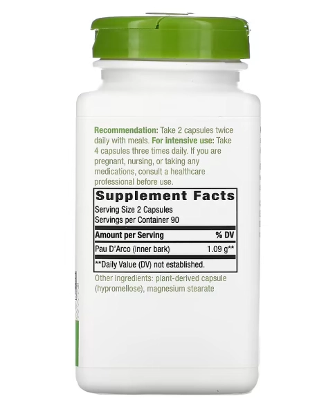 Pau d'Arco, Casca Interna, 1.090mg, 180 Cápsulas, Nature's Way