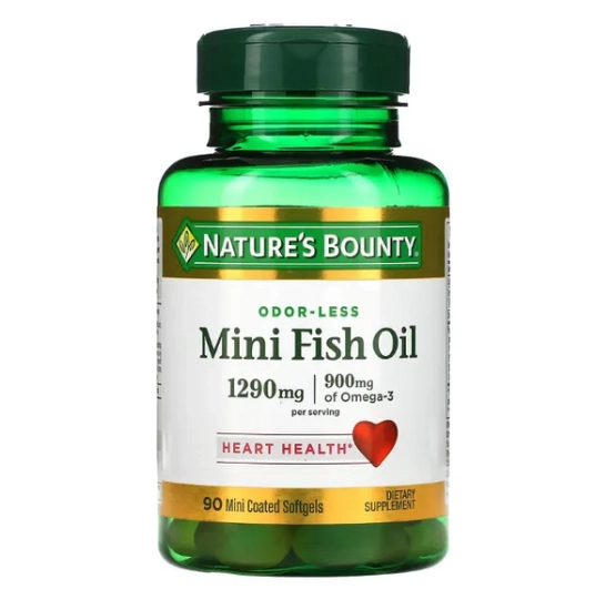 Mini Fish Oil (Óleo de Peixe), 1290mg, 90 Mini Softgels