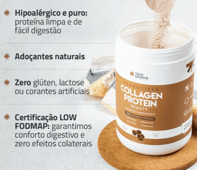 True Collagen Protein,  Sabor Chocolate Belga, 450g, True Source