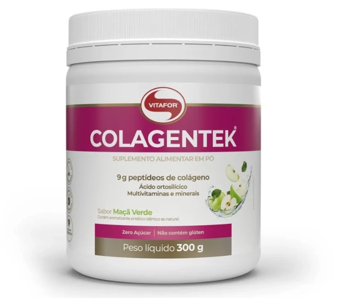 Colágeno Colagentek, 300g, Sabor Maçã Verde, Vitafor