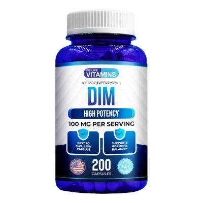 DIM 100mg, Equilíbrio Hormonal, Metabolismo, Suporte à Saúde Celular e Bem-Estar, 200 Cápsulas, We Like Vitamins