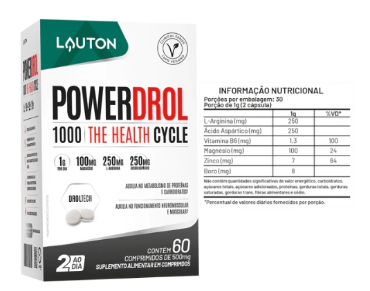 Powerdrol Performance Series, 60 Comprimidos, Lauton Nutrition