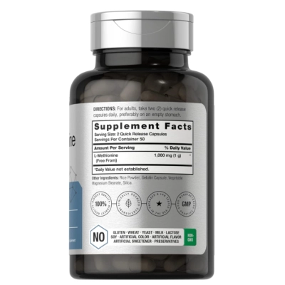 L-Methionine 1000mg, 100 Cápsulas, Horbaach