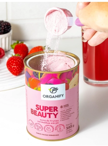 Super Beauty, Tratamento Anti Idade com Ácido Hialurônico, 165g Sabor Frutas Vermelhas, Organify