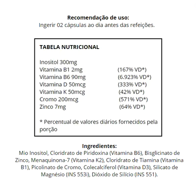 Mio-Inositol + Vitaminas, 300mg, 60 Cápsulas, Flora Nativa