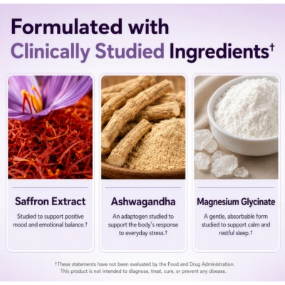 Saffron+ Suplemento de Açafrão 100mg, 9 em 1 para Estresse, Calma, Sono e Relaxamento, 60 Cápsulas, Plus+Ultra