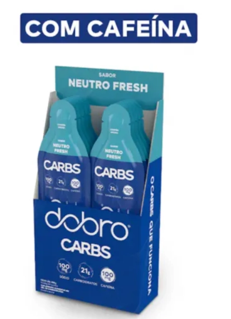 Carbs Gel, Sabor Neutro Fresh, Com Cafeína, 30g cada, Caixa com 10, Dobro