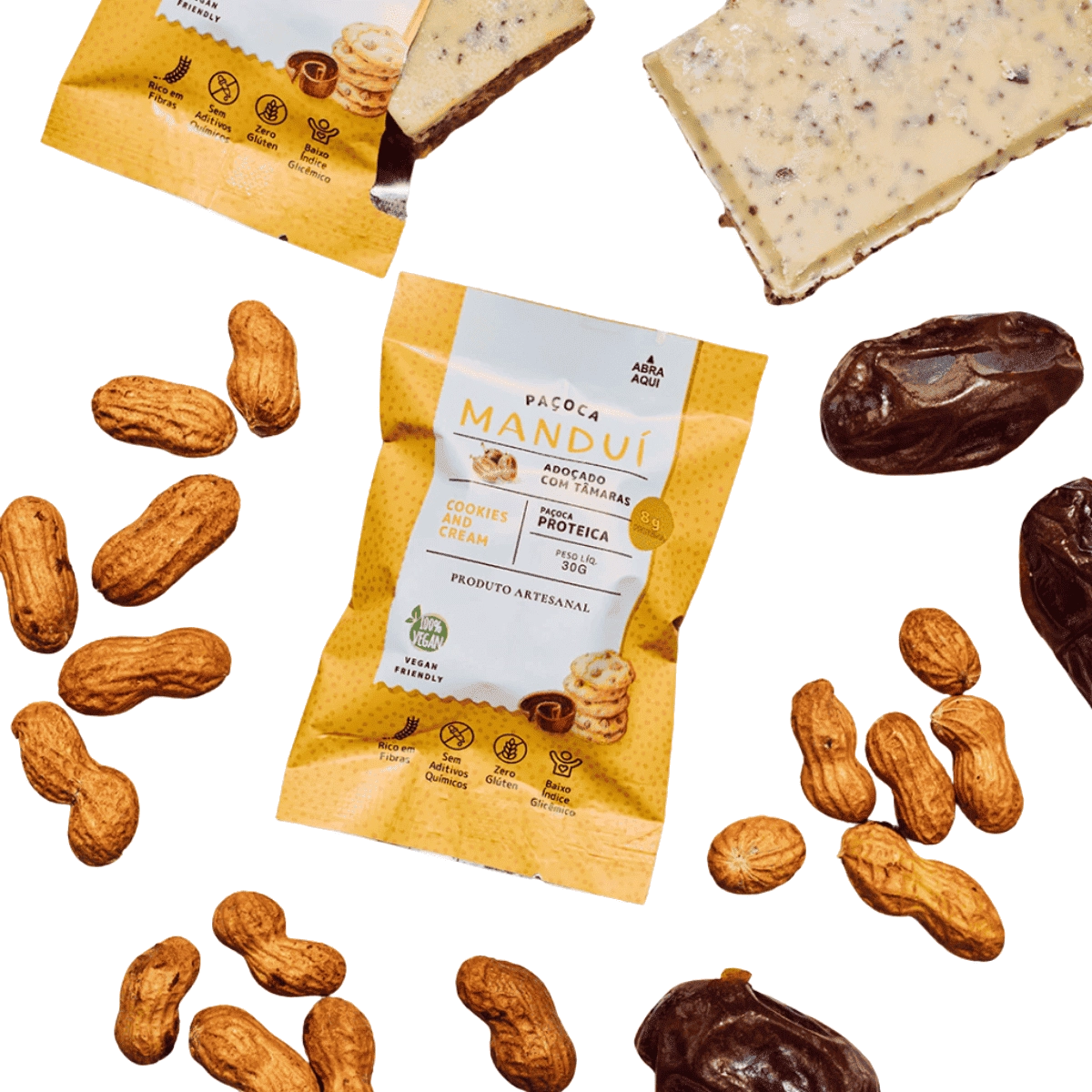 Paçoca Manduí Cookies and Cream Vegana 30g Natural