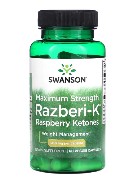 Cetonas de Framboesa, Força Máxima, 500mg, 60 Cápsulas, Swanson
