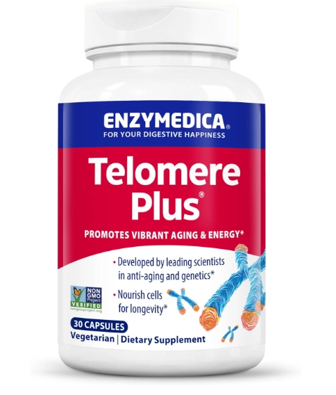 Telomere Plus, Suporte Enzimático, 30 Cápsulas, Enzymedica