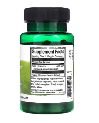Full Spectrum Kale Couve, 400 mg, 60 Cápsulas, Swanson