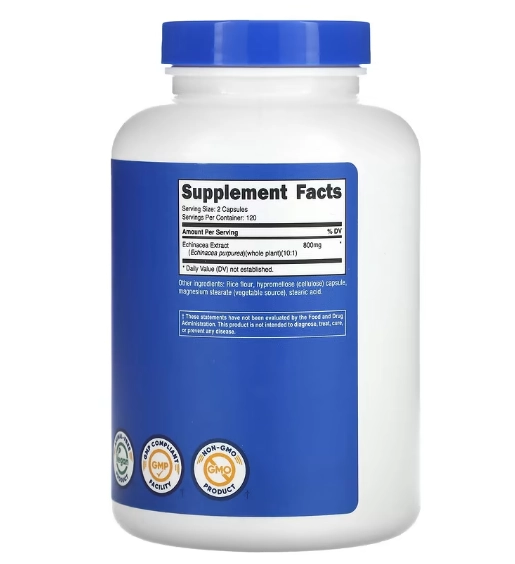 Echinacea 800mg, 240 Cápsulas, Nutricost