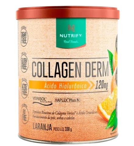Collagen Derm, Colágeno + Ácido Hialurônico, Sabores, 330g, Nutrify