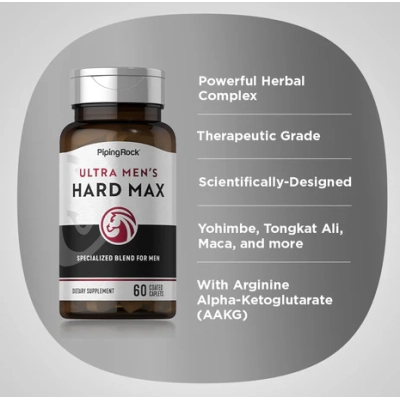 Hard Max ultra para homens, 60 Cápsulas, PipingRock