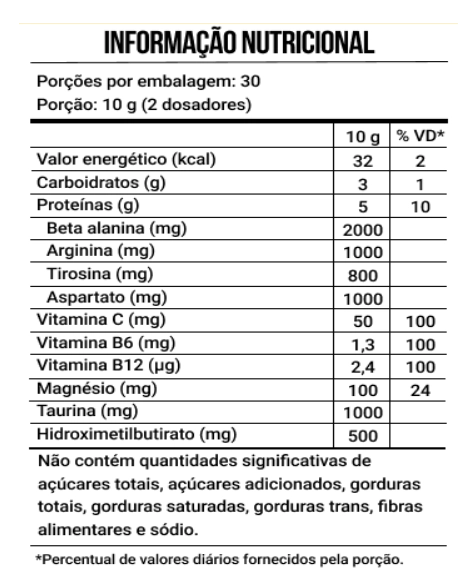 Pré Treino Beta Fusion Nigth, Sem Cafeína, 300g Sabor Laranja, Cell Force