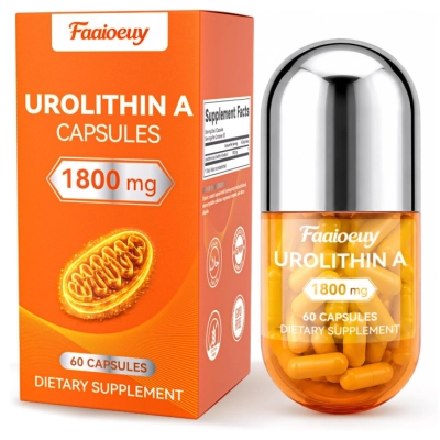 Urolitina A  1800mg, Envelhecimento Saudável e Renovação Celular,  60 Cápsulas, Faaioeuy