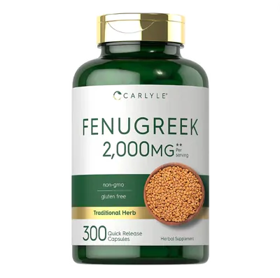 Fenugreek, Feno-Grego 2000mg, 300 Cápsulas, Carlyle
