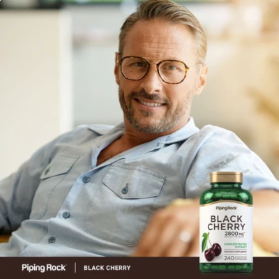 Black Cherry (Cereja Preta), 2800mg, 240 Cápsulas, PipingRock