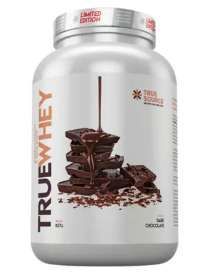 True Whey, Hidrolisado e Isolado, 837g, Sabor Chocolate Dark, True Source