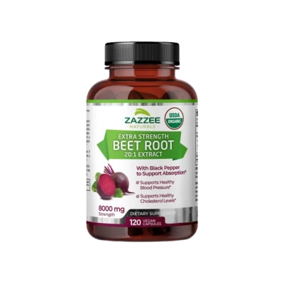 Organic Beet Root, 8000Mg, 120 Cápsulas, Zazzee