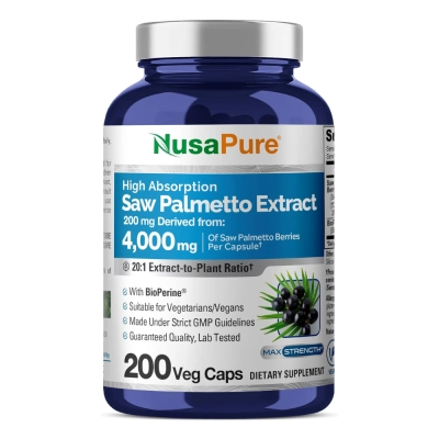 Saw Palmetto Extract 4,000 mg 200 Cápsulas, NusaPure