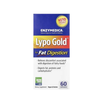 LYPO GOLD FOR FAT DIGESTION, 60 CAPSULAS, ENZYMEDICA 