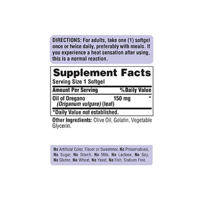 Óleo De Orégano, 150mg, 180 Cápsulas, Puritan's Pride