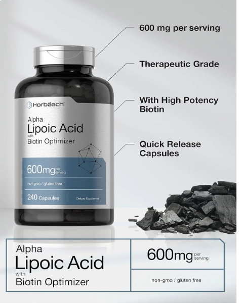 Ácido Alfa Lipóico, 600mg, 240 cápsulas, Horbaach