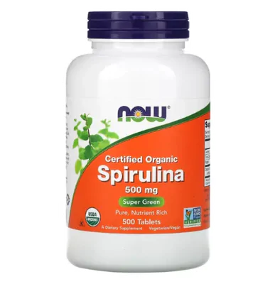 Spirulina Orgânica, 500mg, 500 Comprimidos, Now