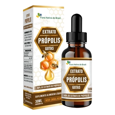 Extrato de Própolis 40% de Extrato de Própolis, 30ml, Flora Nativa