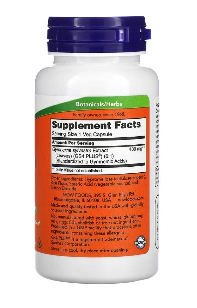 Gymnema Sylvestre, 400 mg, 90 Cápsulas, Now