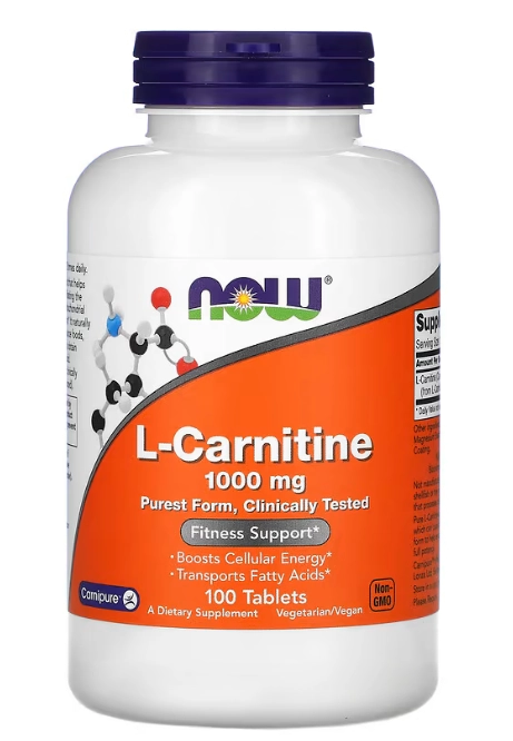 L-Carnitina 1000mg, 100 Comprimidos, Now