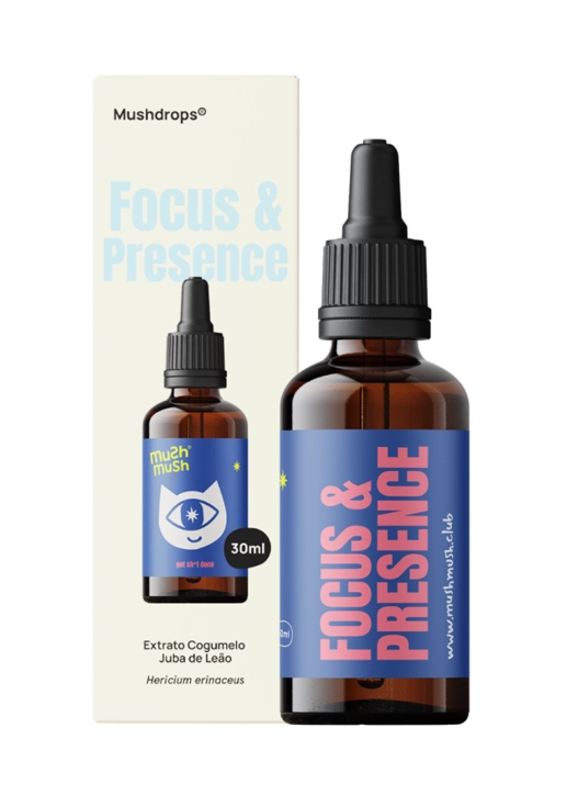 Juba de Leão Liquido Mushdrops, Focus e Presence, 30ml, Mush Mush