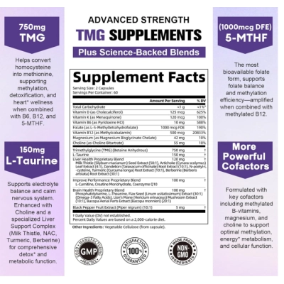 TMG, Multivitamínico Metilado 24 em 1 com Complexo B, B12, B9 e NAC, 120 Cápsulas, Totaria Health