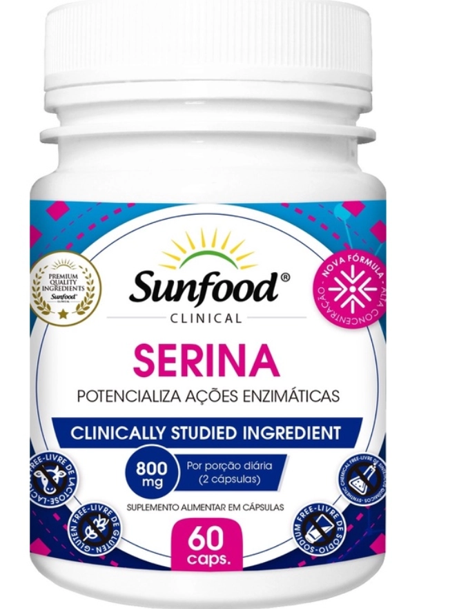 Serina, 800mg, 60 cápsulas, Sunfood