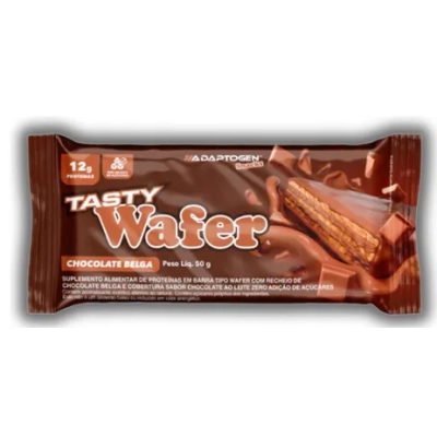 Tasty Wafer, Barra de Proteína, Sabores, 3 unidades 50g Cada, Adaptogen