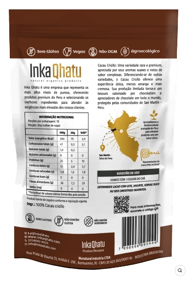 Cacau Criollo, 200g, Inka Qhatu