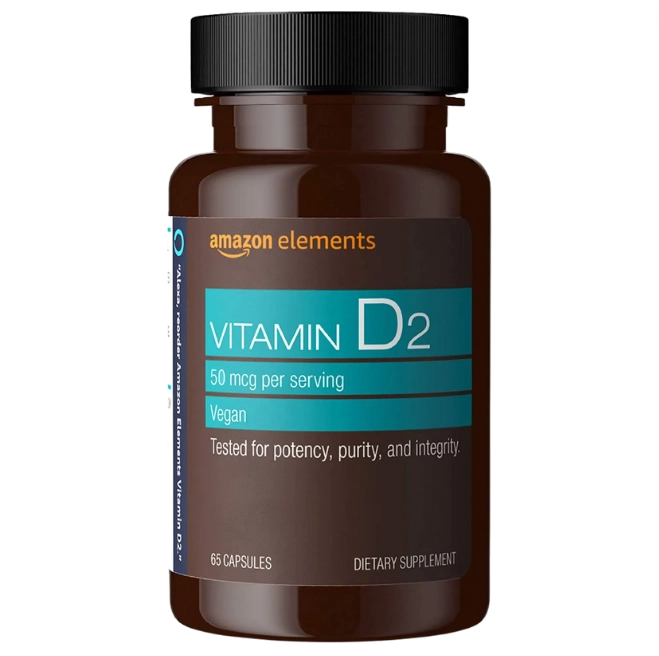 Vitamina D2, 2000 IU, 65 cápsulas, Amazon Elements