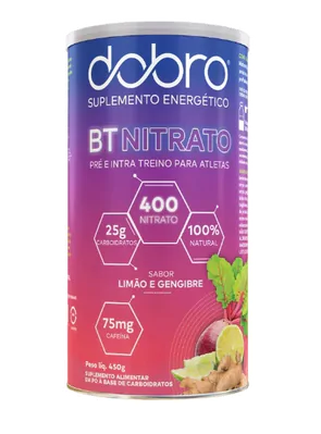 BT 400 Nitrato, Sabor Limão e Gengibre, Com Cafeína, 450g, Dobro