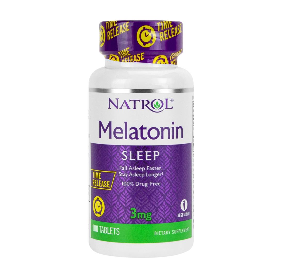 Melatonina, 3mg, Time Release (Liberação Gradual), 100 Comprimidos, Natrol