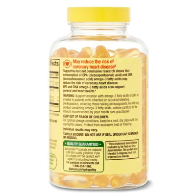Ômega-3 500mg, Oleo de Peixe para a Saúde do Coração, 180 cápsulas, Spring Valley