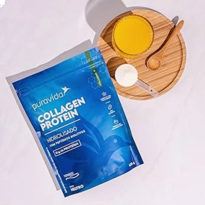 Collagen Protein, 21gr De Proteína Do Colágeno, 450gr, Sabor Neutro, Pura vida