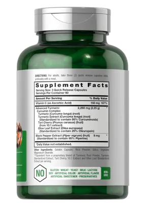 Turmeric Cúrcuma com Pimenta negra, 2250mg, 180 capsulas, Horbaach