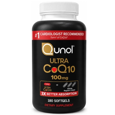CoQ10  100mg, Energia e Saúde Cardíaca, 180 Softgels, Qunol