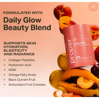 The Corals Daily Glow Beauty Blend, com Peptídeos de Colágeno, ácido hialurônico e MSM, 168g, Proper